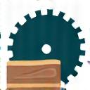 Saw icon representing custom processing